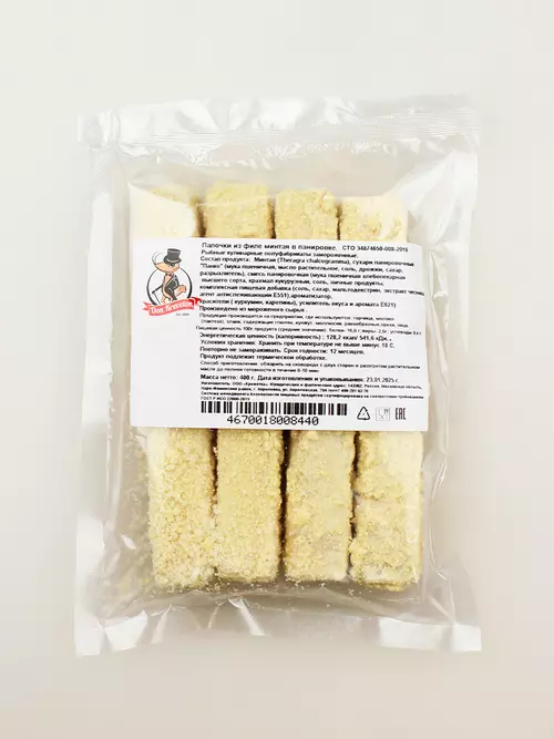 Палочки из филе минтая в панировке с/м 400гр