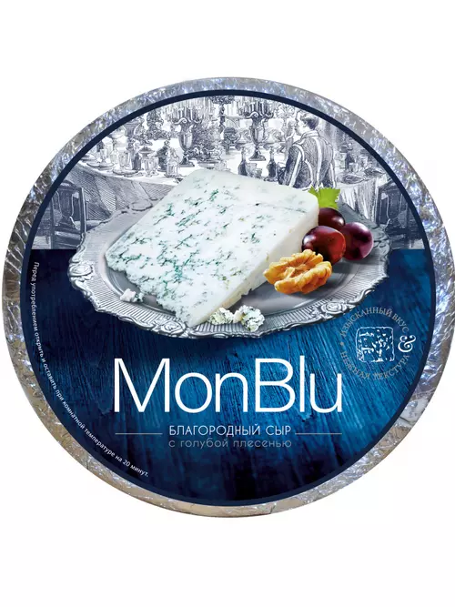 Сыр Mont Blu с голубой благородной плесенью, 50%, круг ~2,5кг