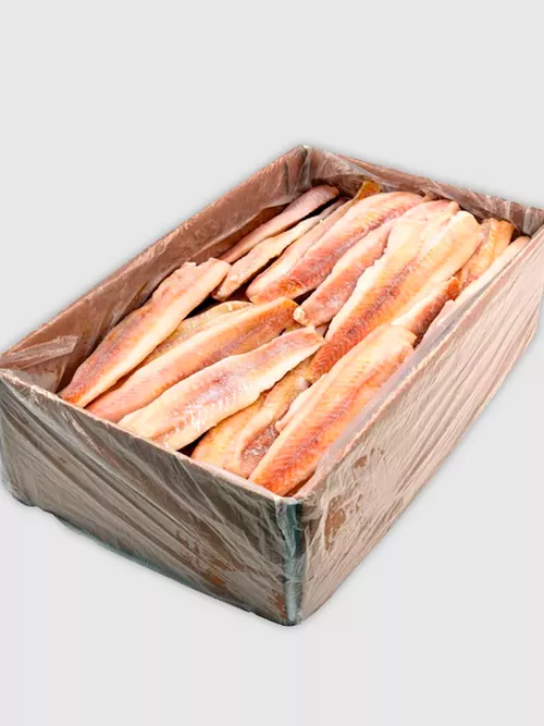 Минтай филе индивидуальной заморозки без кожи, коробка 12 кг