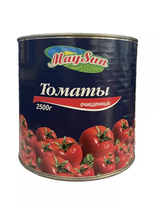 Томаты очищенные в собственном соку MaySun, 1.5кг