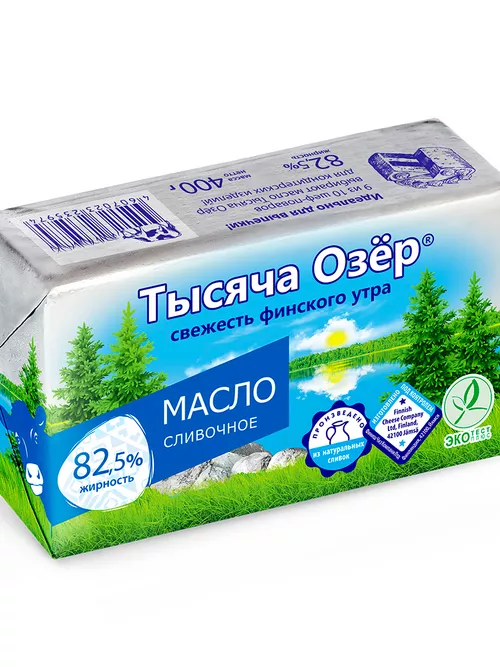 Масло сладкосливочное 82,5% Тысяча озер, 350гр