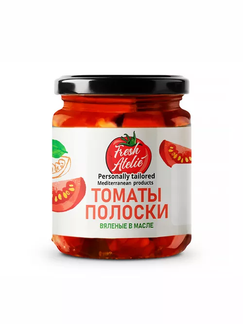Томаты  вяленые полоски в масле ст/б 180гр Fresh Atelie Турция