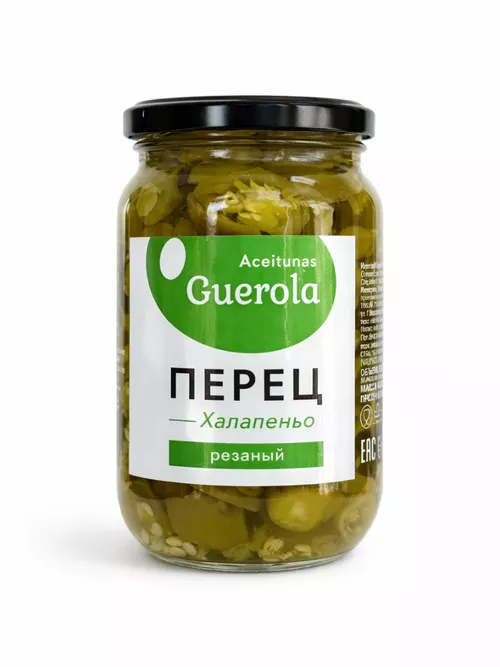 Перец Халапеньо резаный 340гр (150гр) Aceitunas Guerola Египет