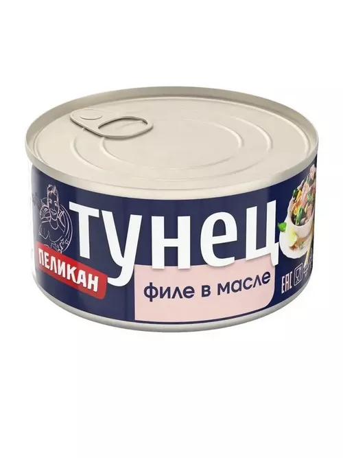Тунец филе в масле ж/б 185гр  Пеликан Тайланд