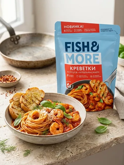 Креветка ваннамей в соусе Итальянском Fish More уп.400гр