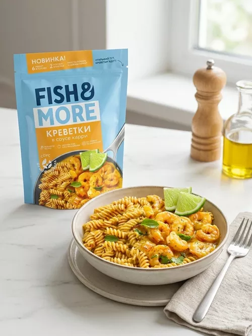 Креветка ваннамей в соусе карри Fish More уп. 400гр