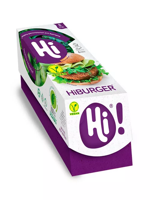 Котлеты растительные для бургеров замороженные HiBURGER, 900г